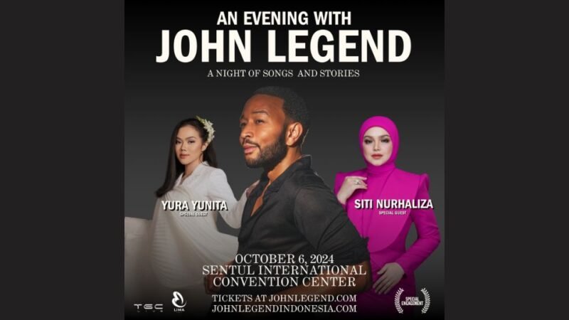 Konser John Legend Menghadirkan Tamu Spesial Siti Nurhaliza & Yura Yunita
di Sentul International Convention Center ( SICC), Bogor (6/10/24).(Doc.Ist)