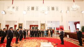 Presiden RI ke-8 Prabowo Subianto telah resmi melantik sejumlah 53 menteri dan kepala lembaga dalam susunan Kabinet Merah Putih. (Dok. Tim Media Prabowo)