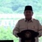 Presiden RI Prabowo Subianto saat meresmikan 37 proyek listrik nasional di 18 provinsi, yang digelar di PLTA, Jatigede, Sumedang, Jawa Barat, Senin (20/1/2025). (Dok. Sekretariat Kabinet RI)