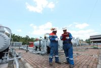 Proses injeksi uap pertama di Lapangan North Duri, bukti nyata inovasi EOR PHE mendukung produksi migas nasional. (Dok. PT Pertamina Hulu Energi)
